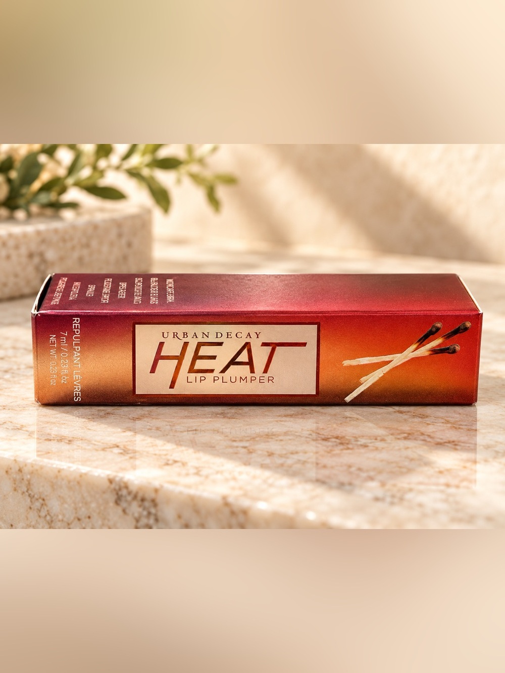 RARE Discontinued Urban Decay HEAT Lip Plumper NIB • Cinnamon Burgundy Shimmer